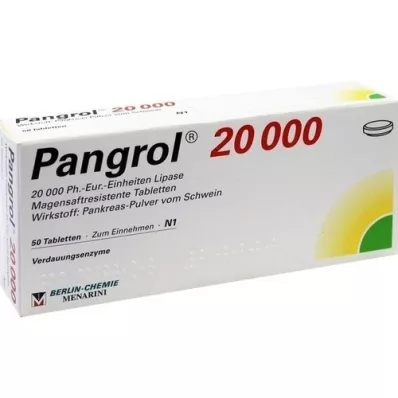 PANGROL 20.000 comprimidos con cubierta entérica, 50 unidades