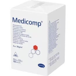 MEDICOMP Comp. no tejido no estéril 7,5x7,5 cm 4 capas, 100 unid