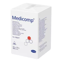 MEDICOMP Comp. no tejido no estéril 7,5x7,5 cm 4 capas, 100 unid