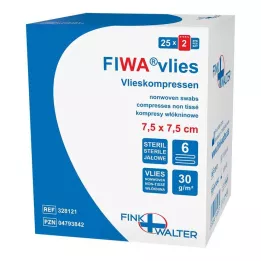 VLIESKOMPRESSEN 7,5x7,5 cm estéril 6x, 25X2 uds