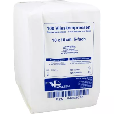 VLIESKOMPRESSEN 10x10 cm no estéril 6x, 100 uds