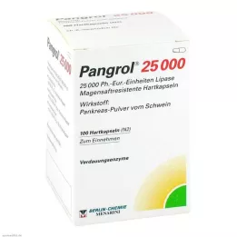 PANGROL 25.000 cápsulas duras con recubrimiento entérico, 100 unidades