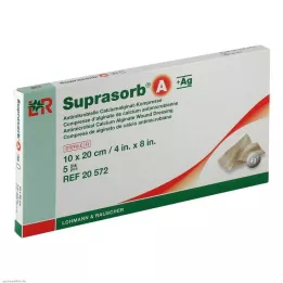 SUPRASORB A+Ag Antimik.Cal.Alginat Kompr.10x20 cm, 5 unid