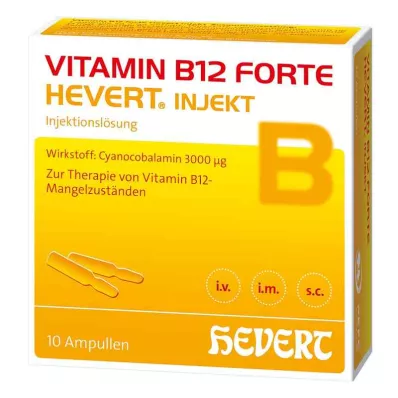 VITAMIN B12 HEVERT forte Inyectar Ampollas, 10X2 ml