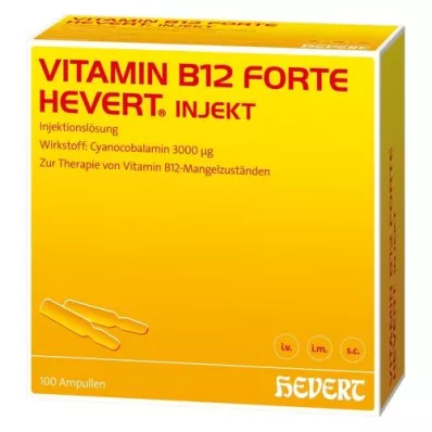 VITAMIN B12 HEVERT forte Inyectar Ampollas, 100X2 ml
