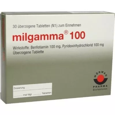 MILGAMMA 100 mg comprimidos recubiertos, 30 uds