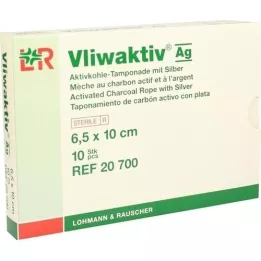 VLIWAKTIV AG Tampón de carbón activado con plata 6,5x10 cm, 10 uds