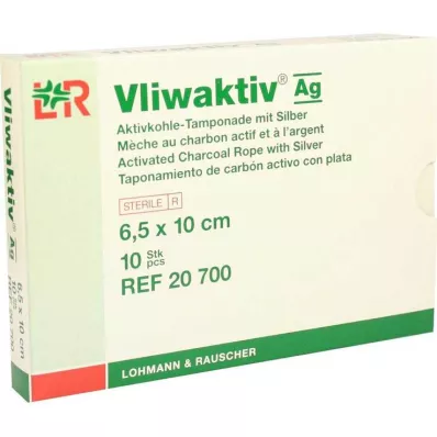 VLIWAKTIV AG Tampón de carbón activado con plata 6,5x10 cm, 10 uds