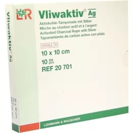 VLIWAKTIV AG Tampón de carbón activado con plata 10x10 cm, 10 uds