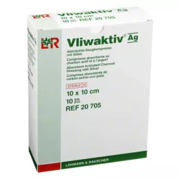 VLIWAKTIV AG Carbón activo absorbente comp. con plata 10x10 cm, 10 uds