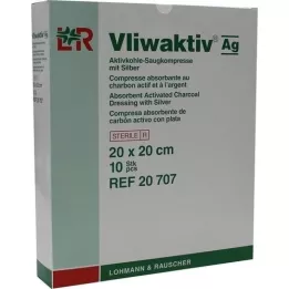 VLIWAKTIV AG Comp. absorbente de carbón activado con plata 20x20 cm, 10 uds