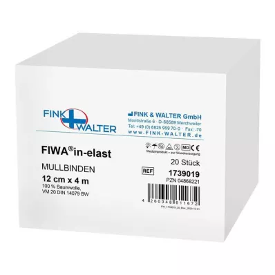 MULLBINDEN 12 cmx4 m 100% algodón, 20 piezas