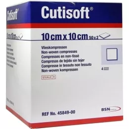 CUTISOFT Compresas no tejidas 10x10 cm estériles, 50X2 uds
