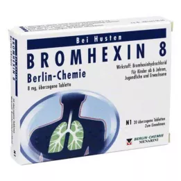 BROMHEXIN 8 comprimidos recubiertos Berlin Chemie, 20 uds
