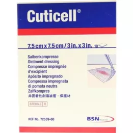 CUTICELL Compresas de pomada 7,5x7,5 cm, 10 uds