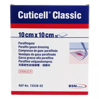 CUTICELL Gasa clásica para heridas 10x10 cm, 10 uds