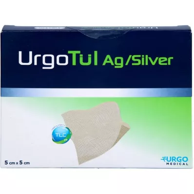 URGOTÜL Gasa plateada para heridas de 5x5 cm, 10 uds