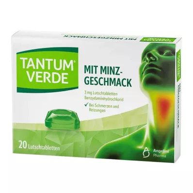 TANTUM VERDE Pastilla de 3 mg con sabor a menta, 20 uds