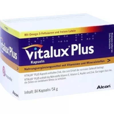 VITALUX Plus Luteína y Omega-3 Cápsulas, 84 Cápsulas