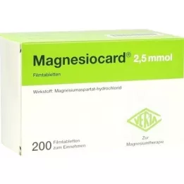 MAGNESIOCARD Comprimidos recubiertos de 2,5 mmol, 200 unidades