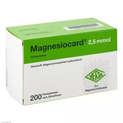 MAGNESIOCARD Comprimidos recubiertos de 2,5 mmol, 200 unidades