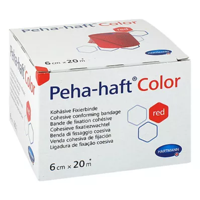 PEHA-HAFT Vendaje de fijación de color 6 cmx20 m rojo, 1 ud