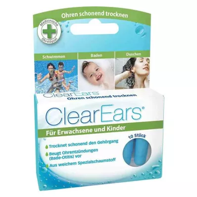 CLEAREARS Tapones para los oídos para eliminar el agua, 10 unidades CLEAREARS Tapones para los oídos para eliminar el agua, 10 unidades