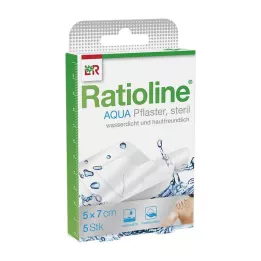 RATIOLINE aqua Shower Plaster Plus 5x7 cm estéril, 5 uds