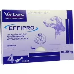 EFFIPRO 134 mg Pip.solución por goteo.para perro mediano, 4 uds