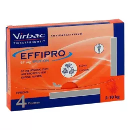 EFFIPRO 67 mg pip.solución por goteo.para perros pequeños, 4 uds