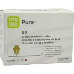 MYLIFE Tiras reactivas de glucosa en sangre Pura, 50 unidades