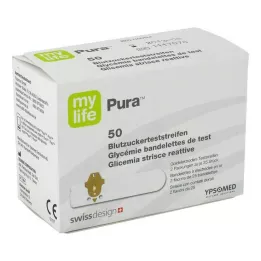 MYLIFE Tiras reactivas de glucosa en sangre Pura, 50 unidades
