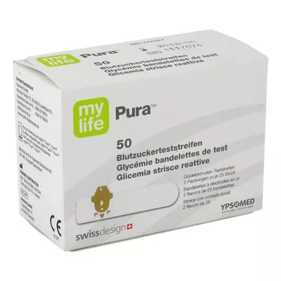 MYLIFE Tiras reactivas de glucosa en sangre Pura, 50 unidades