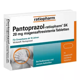 PANTOPRAZOL-ratiopharm SK 20 mg comprimidos con cubierta entérica, 14 uds