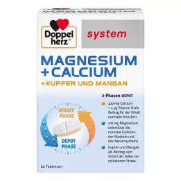DOPPELHERZ Magnesio+Calc. +Cobre+Manganeso tab. sist., 60 unid