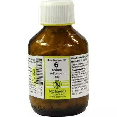 BIOCHEMIE 6 Kalium sulphuricum D 6 comprimidos, 400 uds