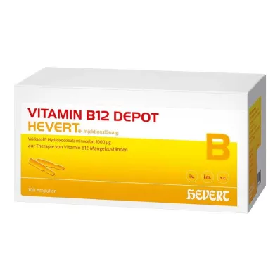 VITAMIN B12 DEPOT Ampollas Hevert, 100 uds VITAMIN B12 DEPOT Ampollas Hevert, 100 uds