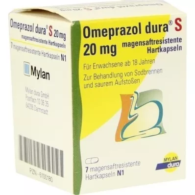 OMEPRAZOL dura S 20 mg cápsulas duras con recubrimiento entérico, 7 uds