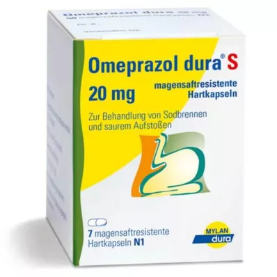 Omeprazol dura S 20 mg cápsulas gastrorresistentes, 7 piezas