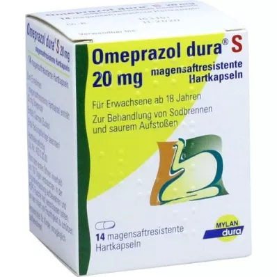 OMEPRAZOL dura S 20 mg cápsulas duras con recubrimiento entérico, 14 uds