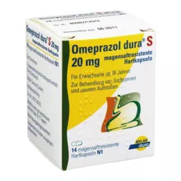 OMEPRAZOL dura S 20 mg cápsulas duras con recubrimiento entérico, 14 uds