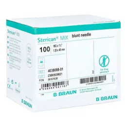STERICAN Cánulas 18 Gx1 1/2 1,1x40 romas/obtusas, 100 uds