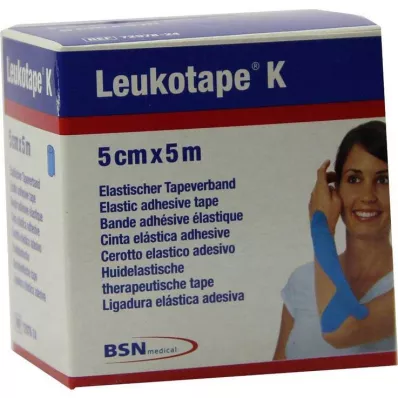 Leukotape K 5cm azul claro, 1 pieza