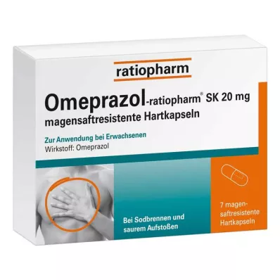OMEPRAZOL-ratiopharm SK 20 mg cápsulas duras con cubierta entérica, 7 uds