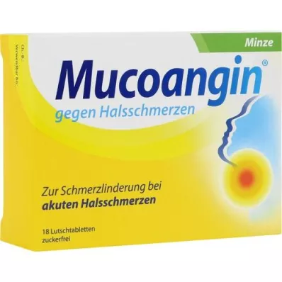 MUCOANGIN Pastillas de menta 20 mg, 18 uds