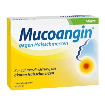 MUCOANGIN Pastillas de menta 20 mg, 18 uds