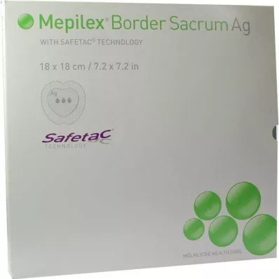 Vendaje Mepilex Border Sacrum Ag 18x18cm, 5 piezas