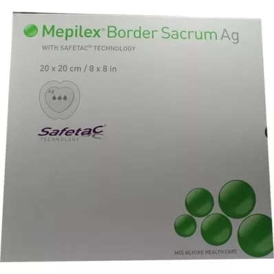 MEPILEX Apósito de espuma Border Sacrum Ag 20x20 cm ester., 5 uds