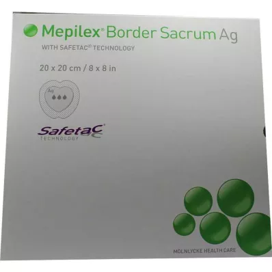Vendaje Mepilex Border Sacrum Ag 20x20cm, 5 piezas