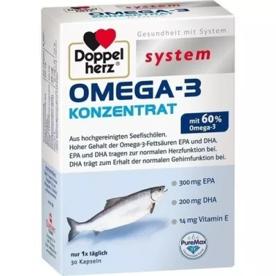 DOPPELHERZ Sistema de cápsulas concentradas de Omega-3, 30 unidades